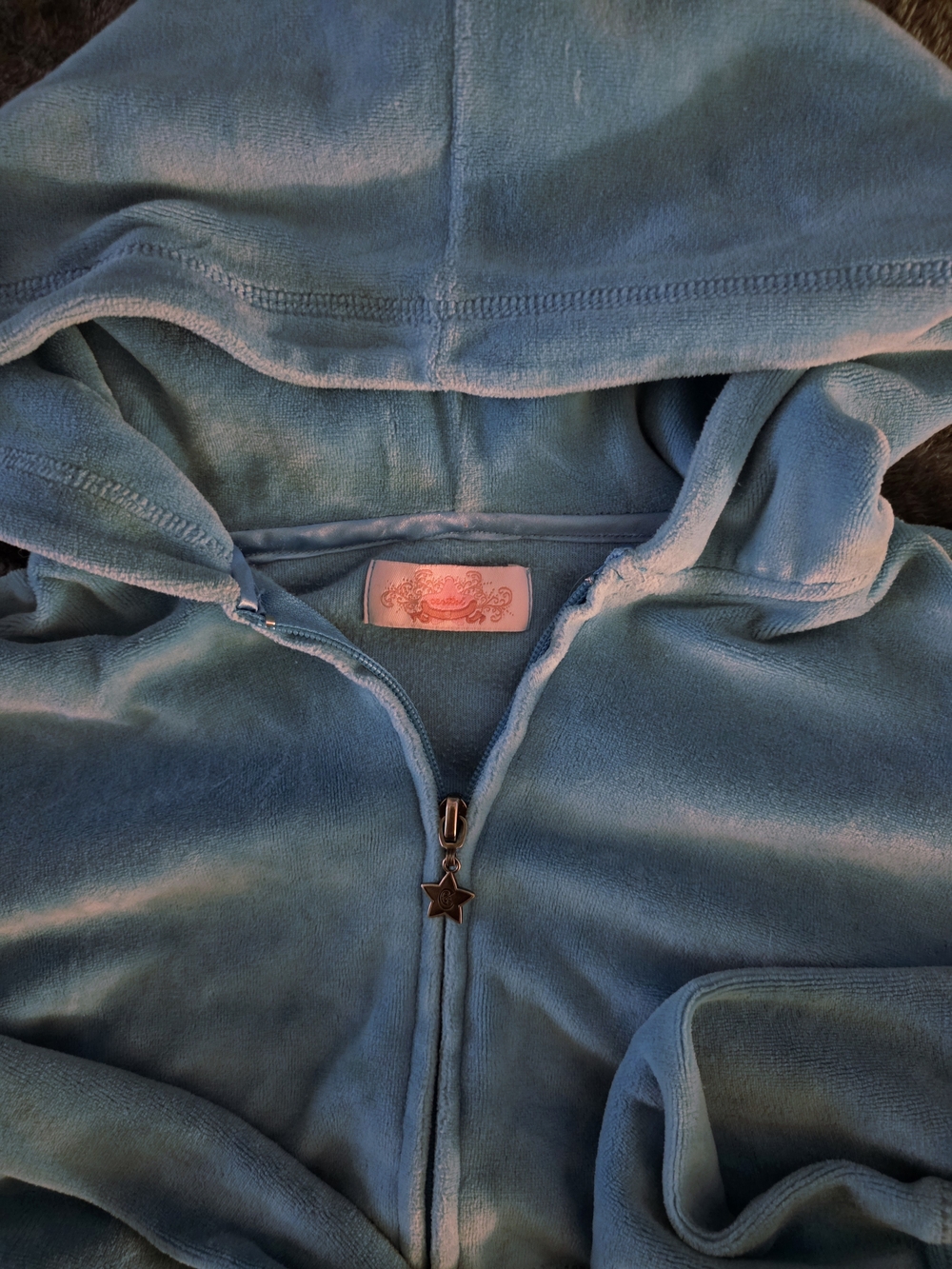 Velour Zip Hoodie & Jogger Set - Light Blue - Picture 9 of 9